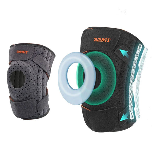 1PC Knee Pads Spring Support Thickened EVA Gasket Silicone Anti-slip Stabilize The Patella Breathable Knee Support for Running