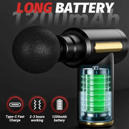 Muscle Relaxation Mini Massage Gun, Suitable For Full-Body And Arm And Back Massage. Mini And Compact, Portable, Type-C Charging, Handheld Electric Muscle Massager To Relax Muscles After Exercise And Fitness