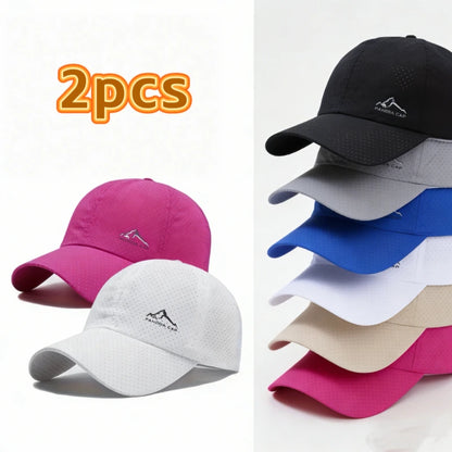 2pcs Sports Baseball Cap, Snow Mountain Print, Quick-drying, Spring Summer Leisure, D Suitable for Both Men and Women