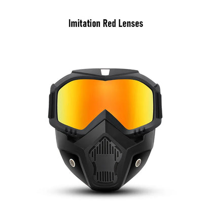 Motocross Goggles Outdoor Unisex Cycling Riding Skiing Windproof Goggles Eyewear With Detachable Mask Protection Motorcycle