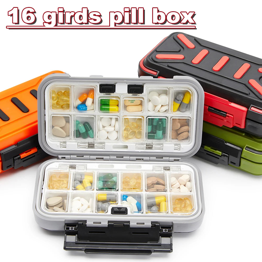Travel Pill Case Medicine Storage Organizer Container Drug Tablet Dispenser Independent Lattice Pill Box Fishing Tackle Box