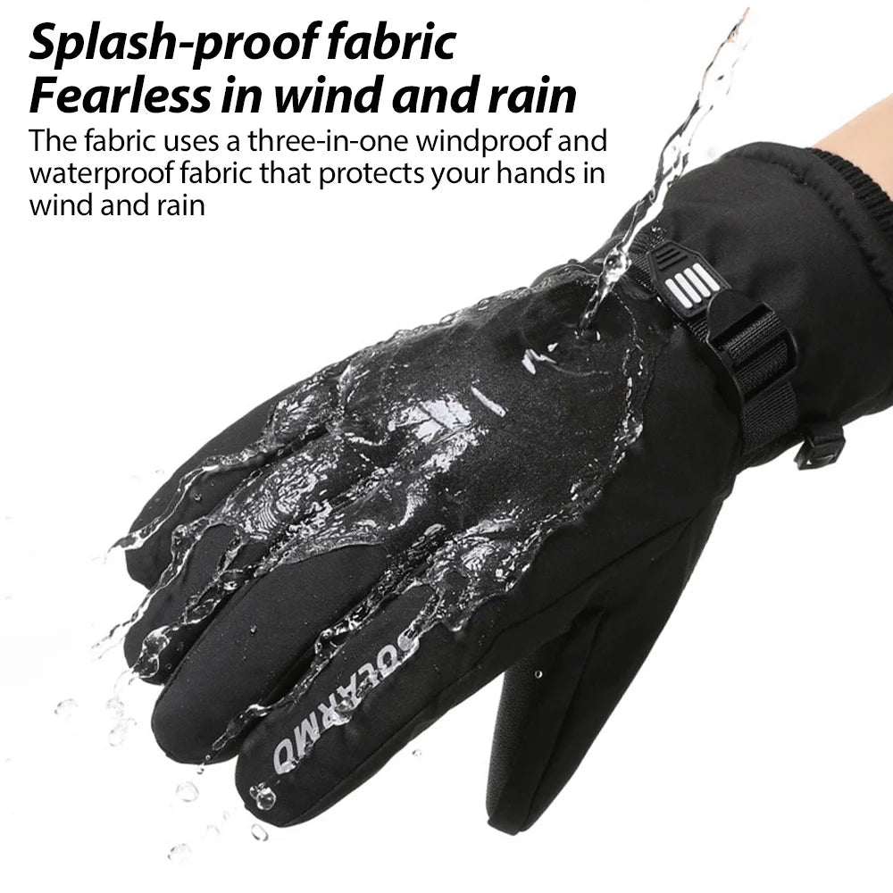 NEWBOLER Keep Warm Bicycle Gloves Full Finger Men Winter Autumn Windproof Cycling Glove Touch Screen MTB Road Bike Gloves