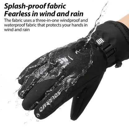 NEWBOLER Keep Warm Bicycle Gloves Full Finger Men Winter Autumn Windproof Cycling Glove Touch Screen MTB Road Bike Gloves