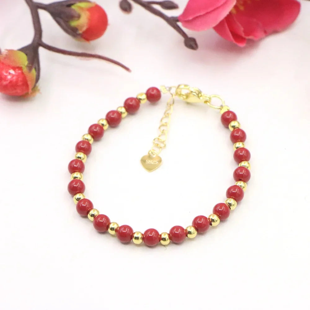 Fashion Lovely Baby Baptism Bracelet Natural Stone Crystal Lobster Clasp Parts Yoga Christmas Wedding Girls Gift Jewelry Charm