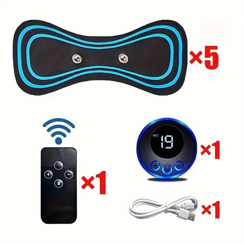 Electric Muscle Massager Set EMS Neck Massage Machine with8 Modes And 19 Strength Levels Portable Vibrating Treatment Instrument