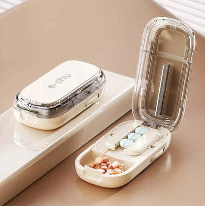 New Quartering Pill Cutter Storage Box Portable Drug Tablet Medicine Dustproof Divider Organizer Crusher 1/2 1/4Pill Cutter