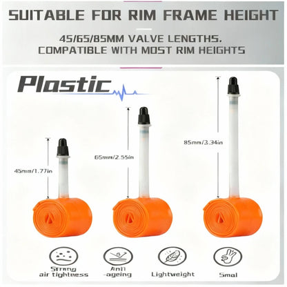 BKPTX 1Pcs/2Pcs 28g orange Bike TPU Inner Tube 700X18 25 28 32 Road Bicycle TPU Material Tire 65mm Length French Valve