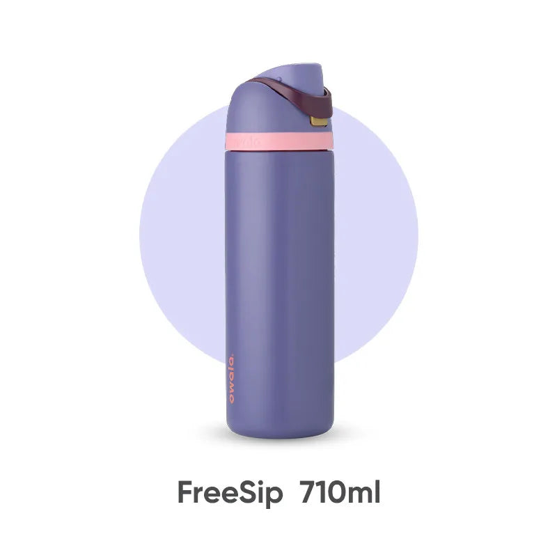 FreeSip 24oz Insulated Stainless Steel Water Bottle with Straw , BPA-Free Sports Water Bottle, Great for Travel, 710ml