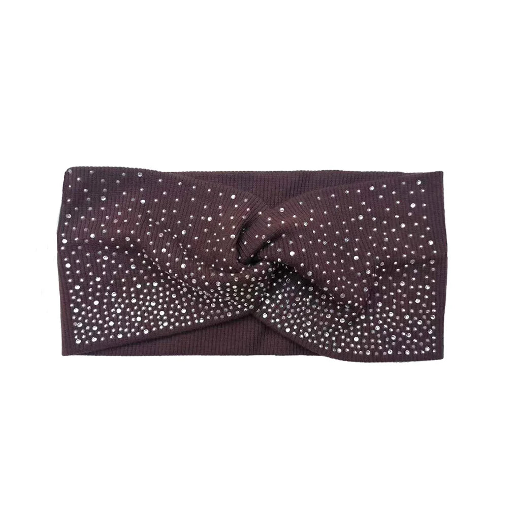 Hot Fix Rhinestone Hair Bands Cotton Yoga Headbands Front Cross Headwrap Women Headbands Headpiece Headwrap Turban Headwear