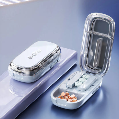 New Quartering Pill Cutter Storage Box Portable Drug Tablet Medicine Dustproof Divider Organizer Crusher 1/2 1/4Pill Cutter