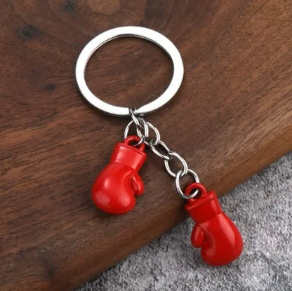 Boxing gloves keychain, Bojue gym membership event, gift giveaway, simulated fitness equipment keychain