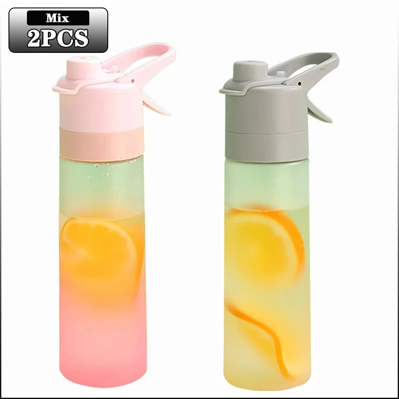 1-4PCS Gradient Spray Portable Sports Water Bottle Mist Spray Bottle for Outdoor Activities Gym Fitness Reusable Leak Proof