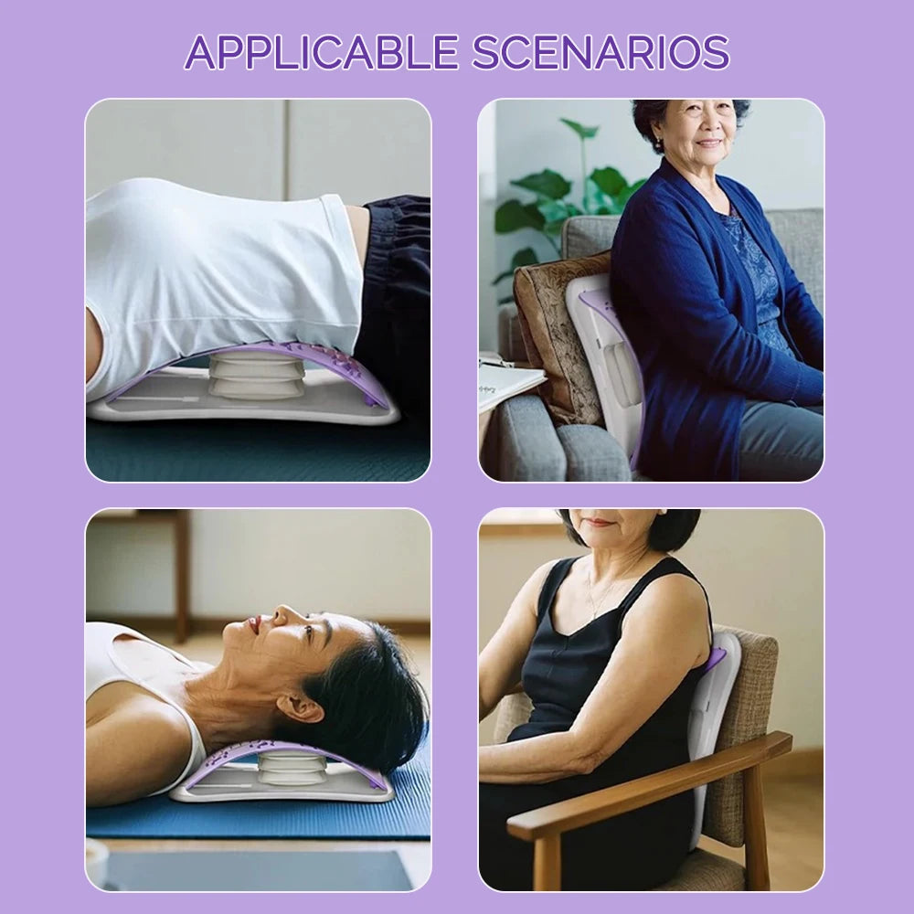 Foreverlily Adjustable Back Massager Airbag Waist Neck Support Massage Lumbar Cervical Muscle Relax Stretcher Posture Massager
