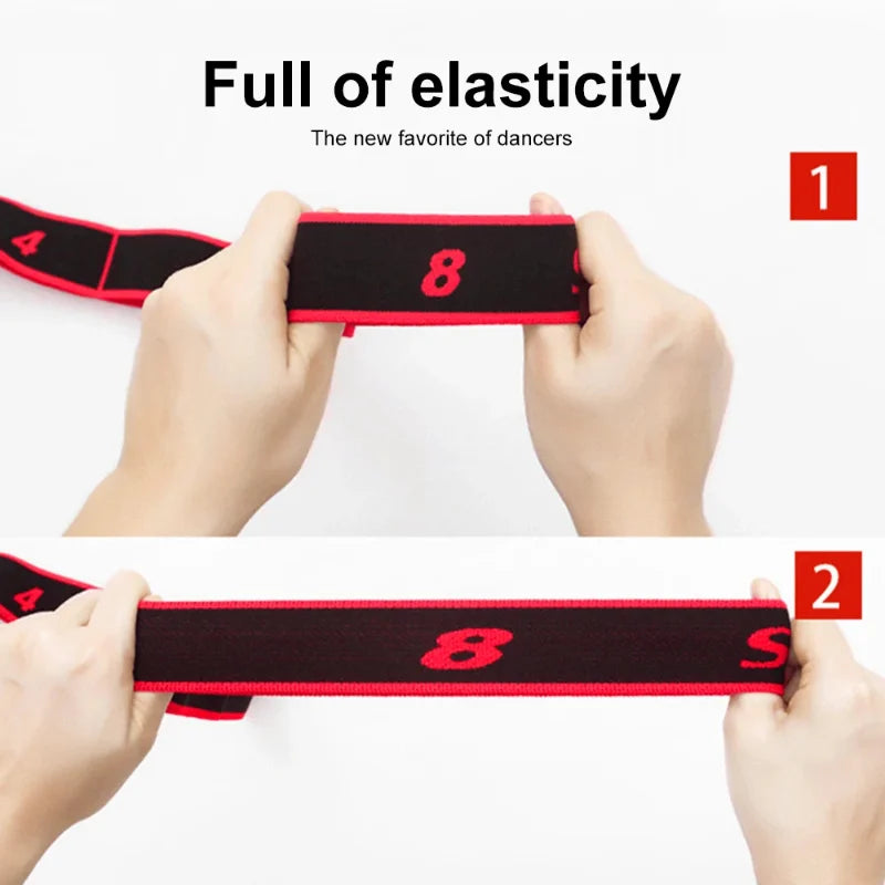 8/10 Sections Dance Resistance Band Yoga Stretching Pilates Fitness Digital Elasticity Elastic Stretch Training Tension Belt