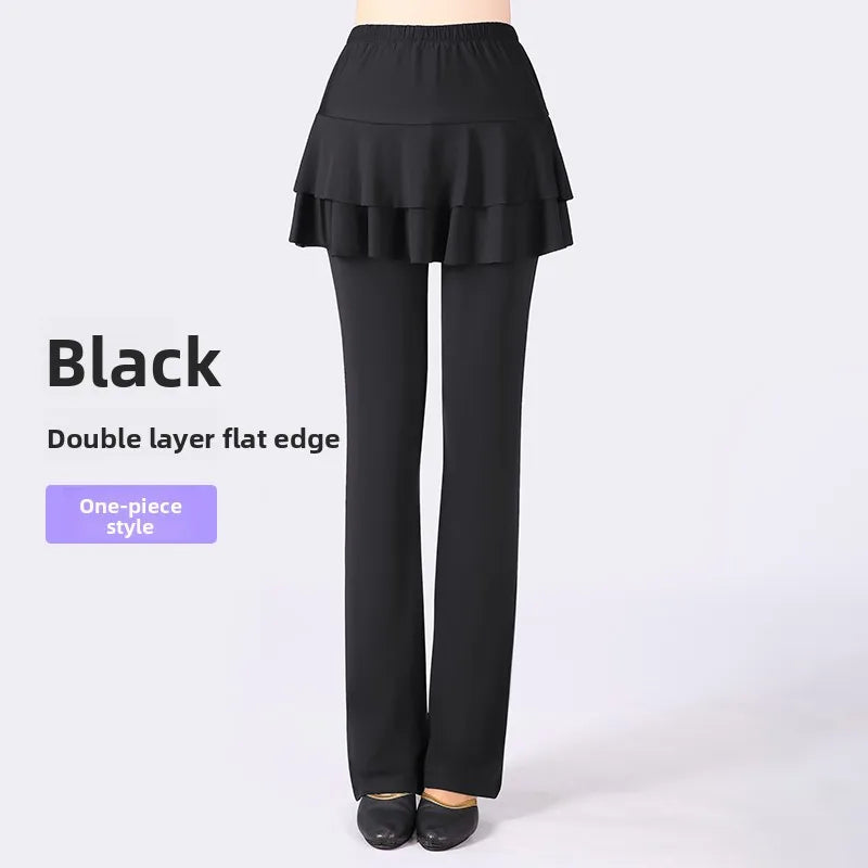 Qui Dry Dance Pants Women's High Waist Long Trousers Skirt Sports Fitn Square Dance orm Breathable Comfortable Fabric