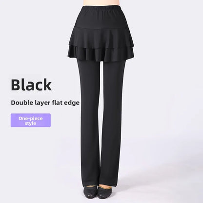 Qui Dry Dance Pants Women's High Waist Long Trousers Skirt Sports Fitn Square Dance orm Breathable Comfortable Fabric