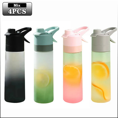 1-4PCS Gradient Spray Portable Sports Water Bottle Mist Spray Bottle for Outdoor Activities Gym Fitness Reusable Leak Proof