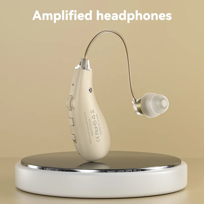 Rechargeable Over-the-Ear Hearing Aid Headphones for the Elderly with Noise Reduction and Affordable Pricing