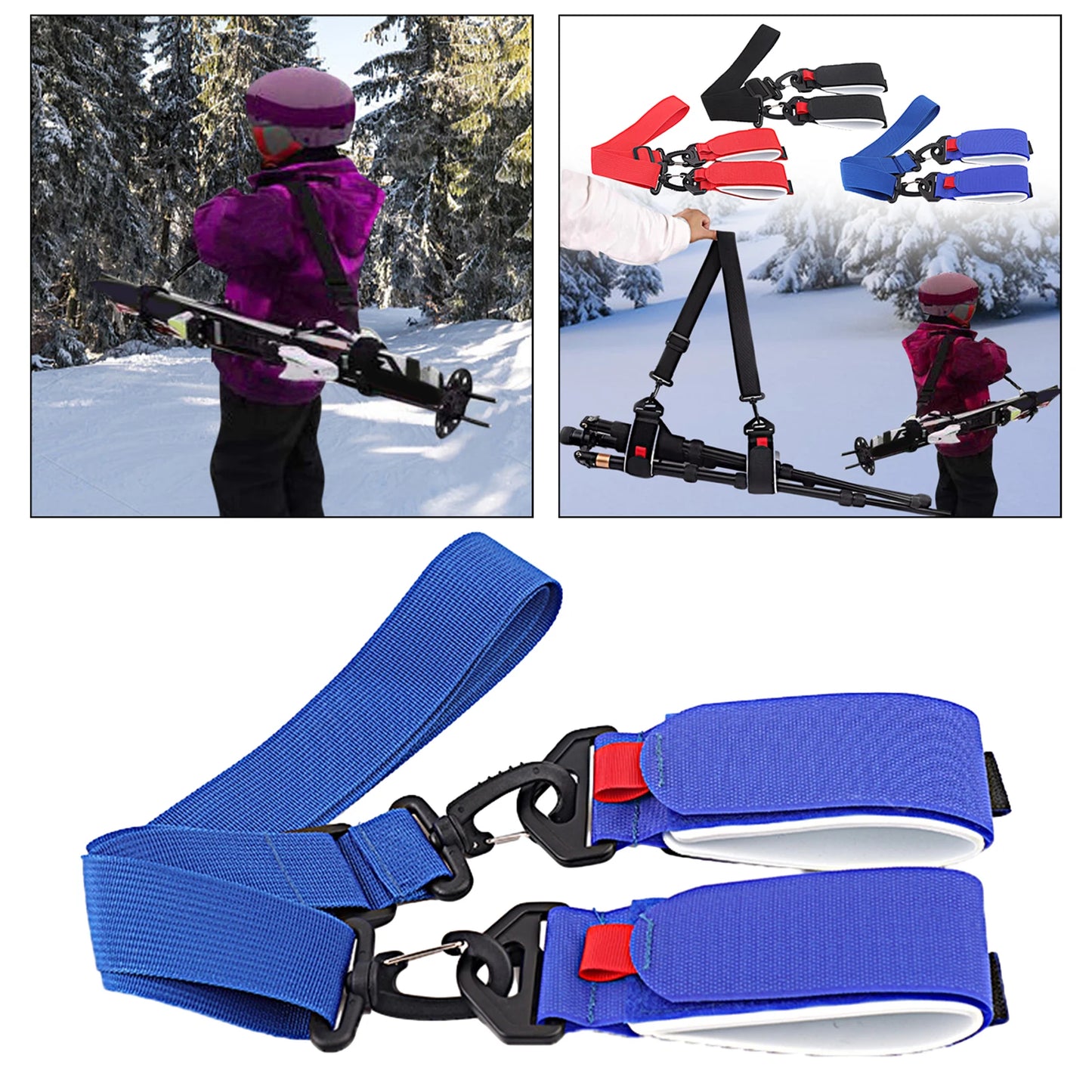 Ski Carrier Strap Durable Men Women Shoulder Carrier Lash Snowboard Shoulder Strap for Snowboard Winter Outdoor Ski Accessories