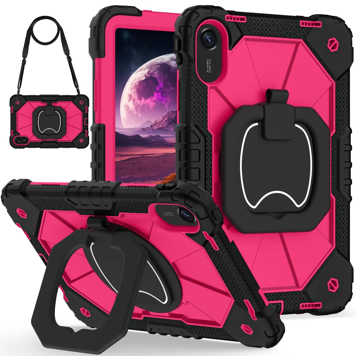 Heavy Duty Case for Xiaomi Redmi Pad 2 11 inch 2025 Shockproof Rotating Stand Cover for Redmi Pad 2 11" with Shoulder Strap