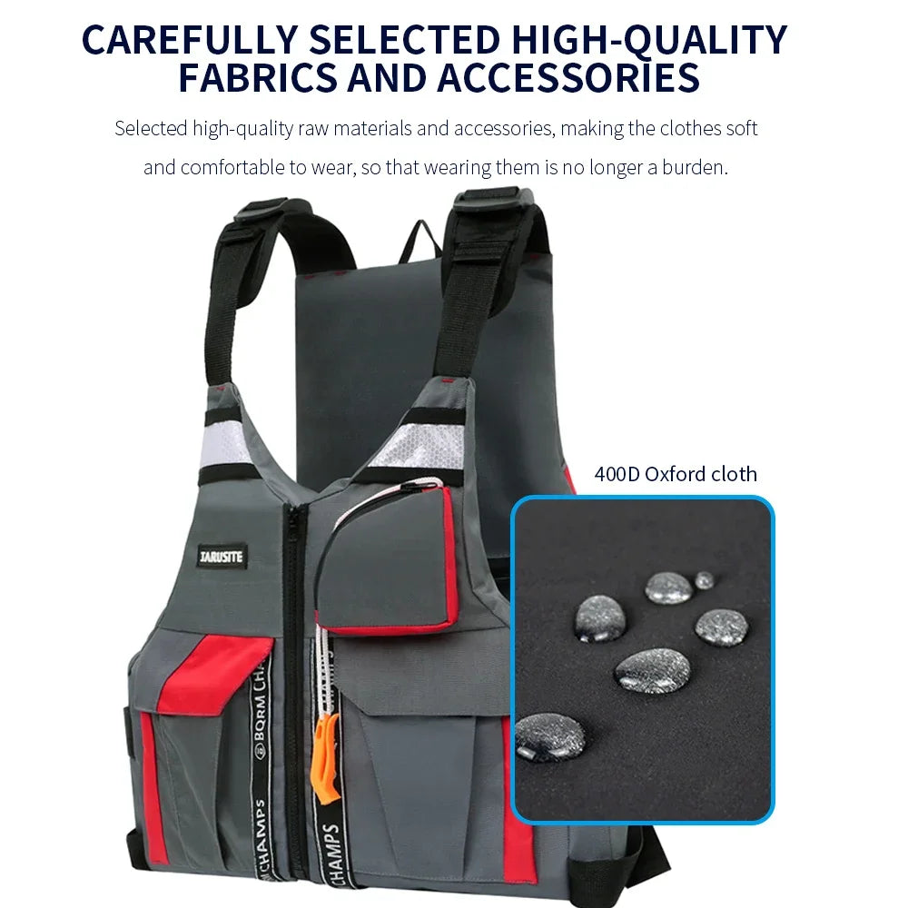 High Buoyancy Fishing Vest Adjustable Safety Life Jacket for Outdoor Boating and Fishing Gear Men Women Water Sports Vest