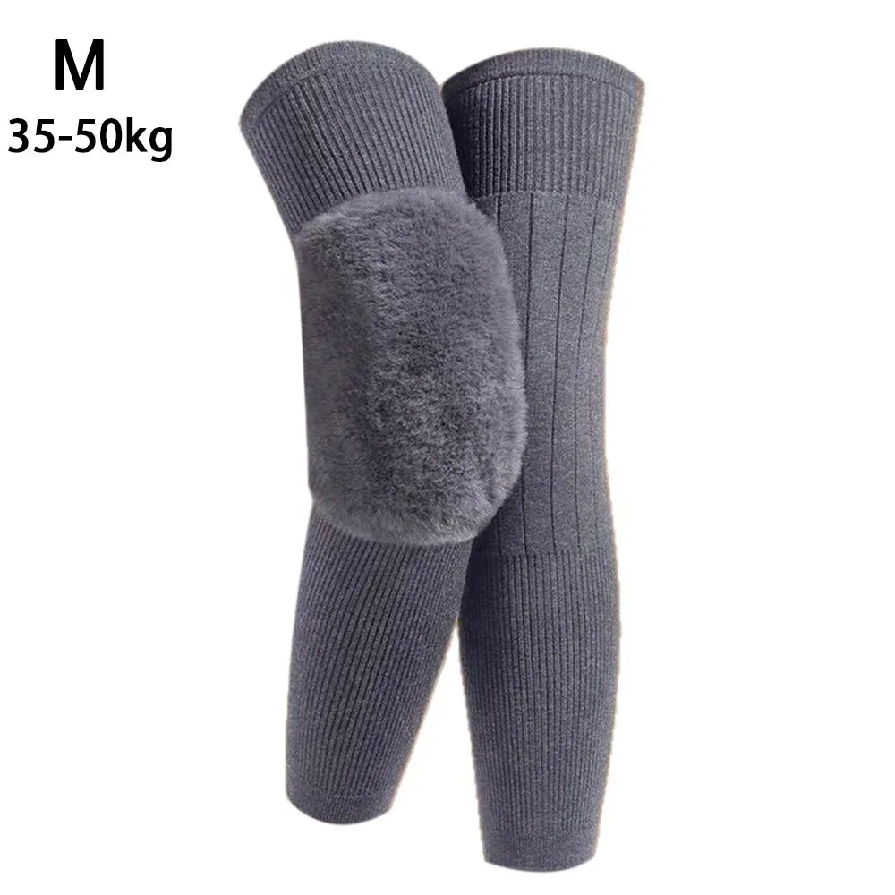 New Elastic Winter Knee Pads Plus Velvet Warm Knee Sleeve Thickened Universal Leg Sleeves Windproof Coldproof Knee Support