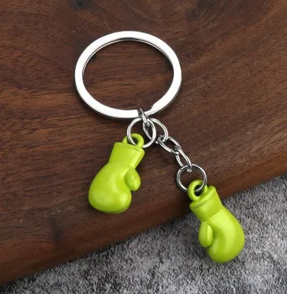 Boxing gloves keychain, Bojue gym membership event, gift giveaway, simulated fitness equipment keychain