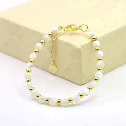 Fashion Lovely Baby Baptism Bracelet Natural Stone Crystal Lobster Clasp Parts Yoga Christmas Wedding Girls Gift Jewelry Charm