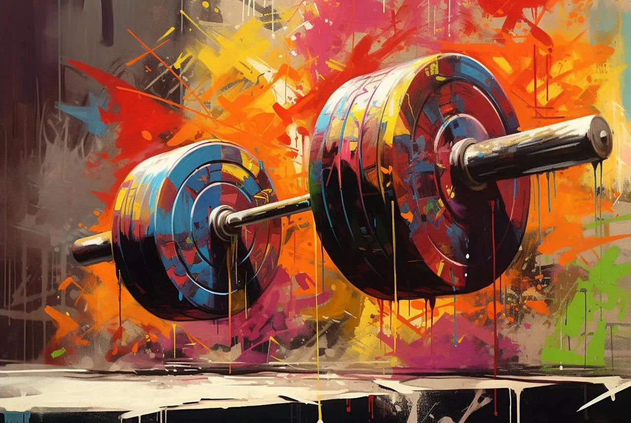 Graffiti Barbell Girl with Dumbbells Canvas Painting Print Sport  Bodybuilding Motivational Poster Wall Art Fitness Gym Decor