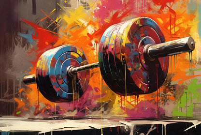 Graffiti Barbell Girl with Dumbbells Canvas Painting Print Sport  Bodybuilding Motivational Poster Wall Art Fitness Gym Decor