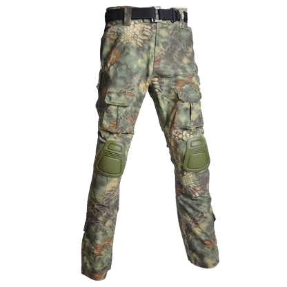 Camouflage Tactical Uniform Hunting Shirts Pants with Elbow Knee Pads Outdoor Hiking Training Frog Sets Clothing Ghillie Suits