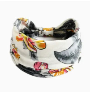 Boho Headbands for Women Knotted Wide Headwrap Turban Yoga Workout Head Bands Stretch Hiarbands Cotton Bandana Hair Accessories