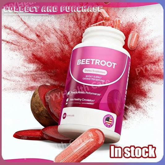 Organic Beetroot Capsules 1300mg Natural Beet Root Powder Supplement Plant-Based Formula Dietary Supplement