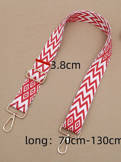 1 Piece 1.50inch Wide Adjustable Handbag Purse Strap Replacement Crossbody Shoulder Strap Geometry Pattern Jacquarded Strap