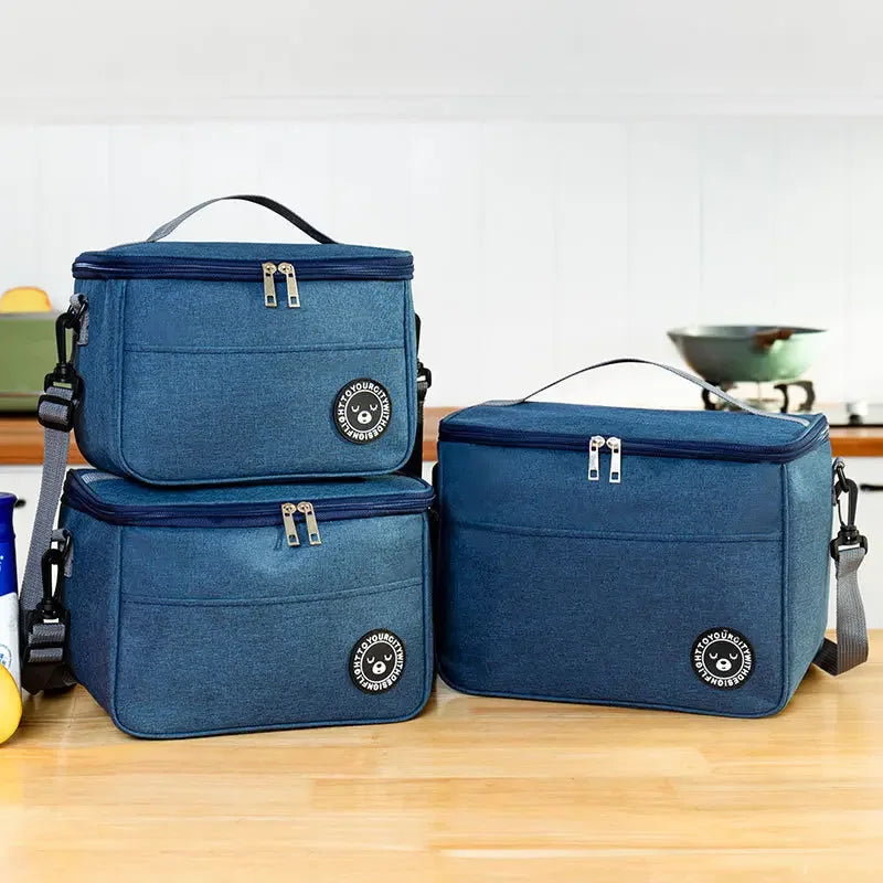 Portable Lunch Bag Food Thermal Box Waterproof Office Cooler Lunchbox With Shoulder Strap Insulated Case Essential for picnics