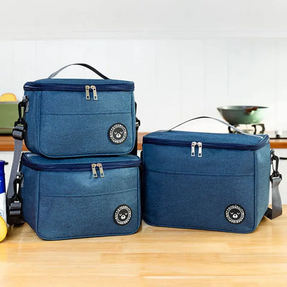 Portable Lunch Bag Food Thermal Box Waterproof Office Cooler Lunchbox With Shoulder Strap Insulated Case Essential for picnics