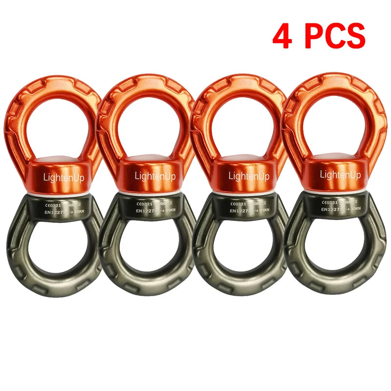 35KN Swing Swivel Aluminum Alloy Rotating Ring Aerial Yoga Hammock Rotating Connector Outdoor Rock Climbing Bearing Swivel