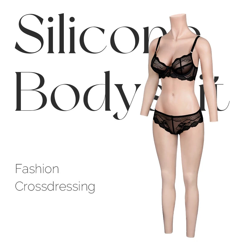 KUMIHO C Cup Silicone Bodysuit Crossdresser Breast Form Transgender Cosplay Artificial Vagina for Men Full Silicon Bodysuit