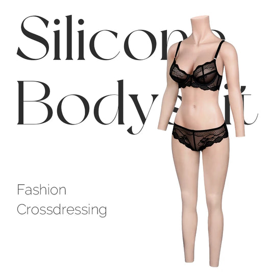 KUMIHO C Cup Silicone Bodysuit Crossdresser Breast Form Transgender Cosplay Artificial Vagina for Men Full Silicon Bodysuit
