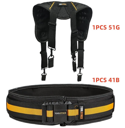 TOOLSTACK Construction Belt and Shoulder Strap Suit High-Quality Oxford Work Belt Adjustable Buckle Strong Working Belt & Strap