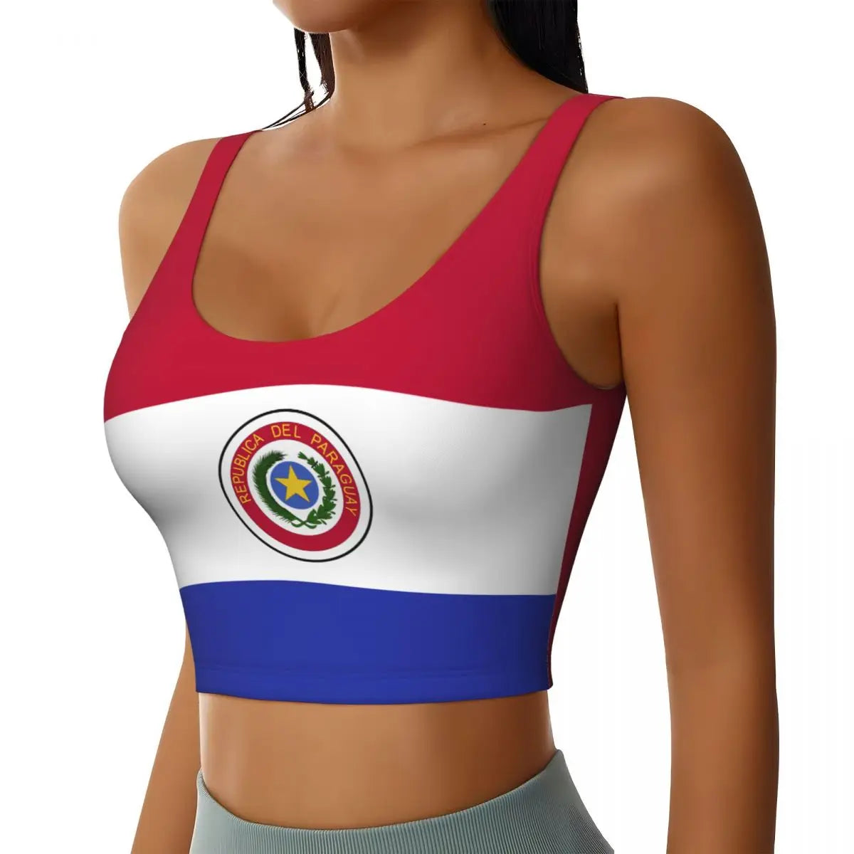 2026 Paraguay Flag Print Women Activities Sports Vest Yoga Vest Workout Vest for Women Lightweight Trendy