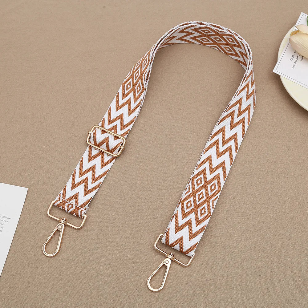 1 Piece 1.50inch Wide Adjustable Handbag Purse Strap Replacement Crossbody Shoulder Strap Geometry Pattern Jacquarded Strap
