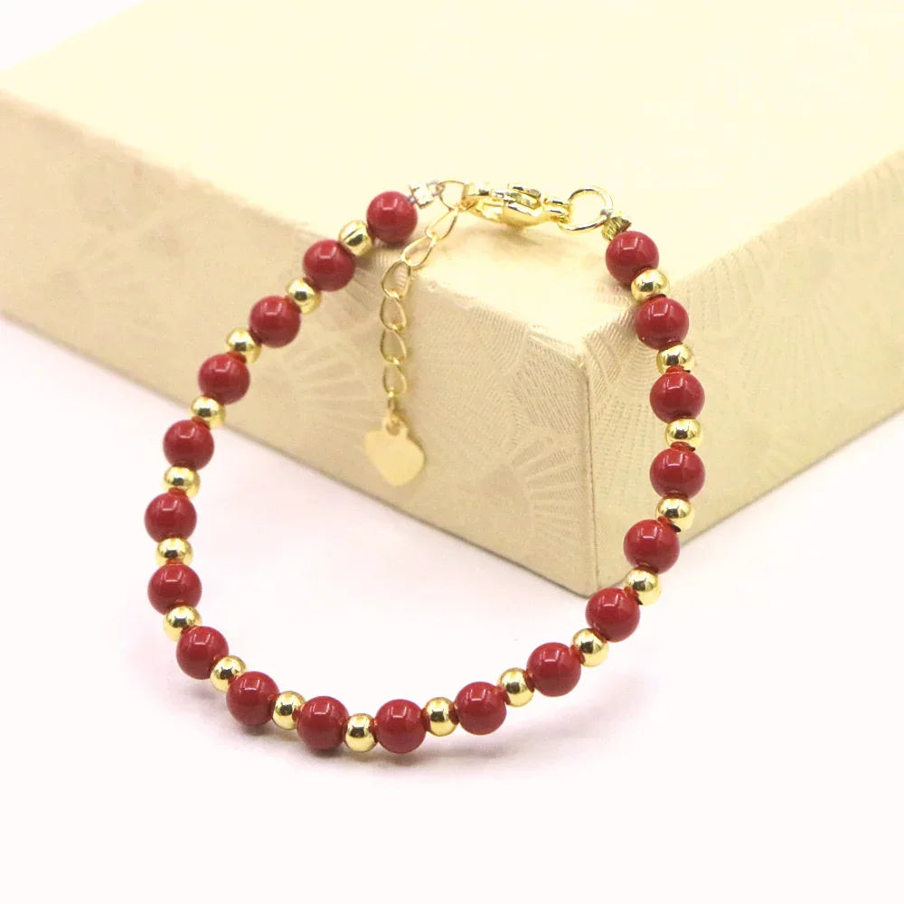 Fashion Lovely Baby Baptism Bracelet Natural Stone Crystal Lobster Clasp Parts Yoga Christmas Wedding Girls Gift Jewelry Charm