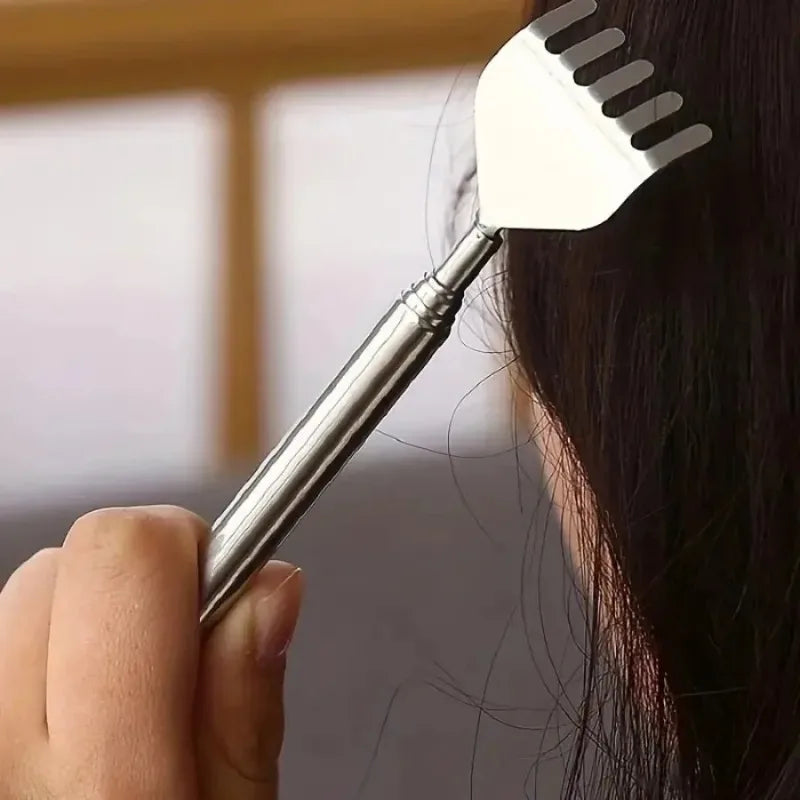Silvery Portable Telescopic Back Scratcher Extendable Stainless Steel for Men & Women Gift for Mothers And Fathers