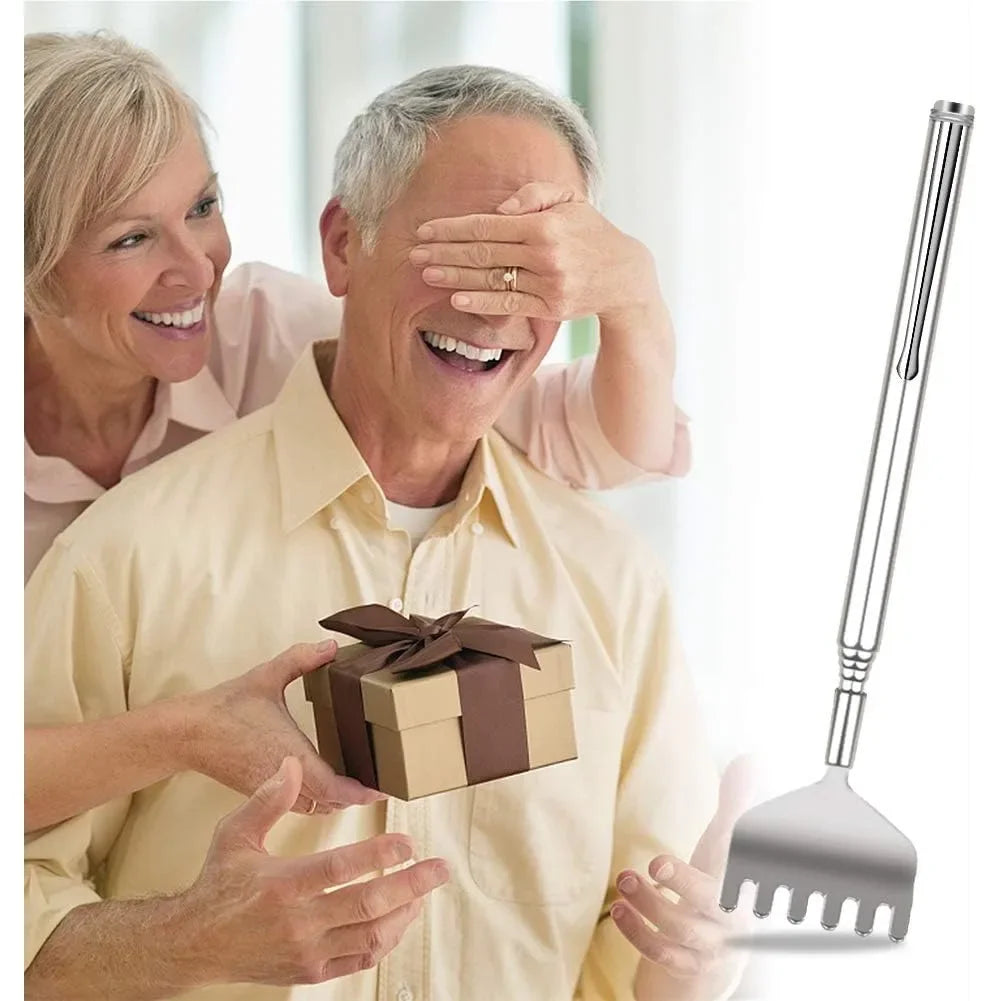 2pcs Extendable Back Scratcher for Men Portable Telescopic Metal Back Scratchers Back Hand Massager for Birthday Christmas Gifts