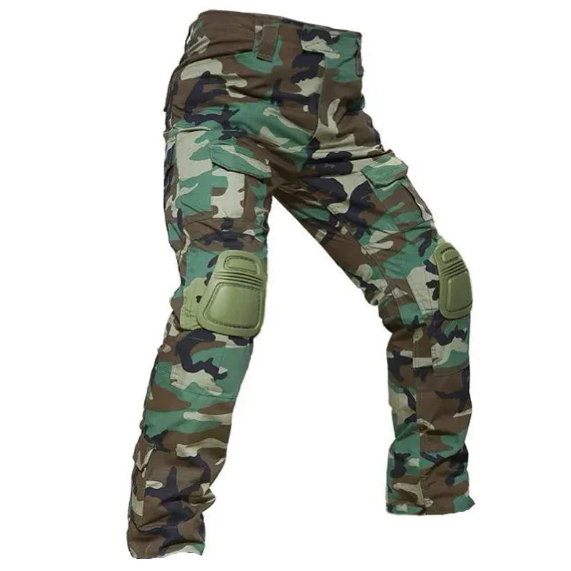 Men Combat Pants With Knee Pads Tactical Cargo Sport Long Trousers Camouflage Multicam Trekking Hunting Clothes