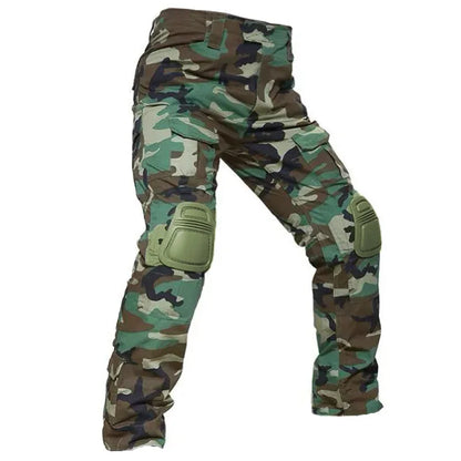 Men Combat Pants With Knee Pads Tactical Cargo Sport Long Trousers Camouflage Multicam Trekking Hunting Clothes