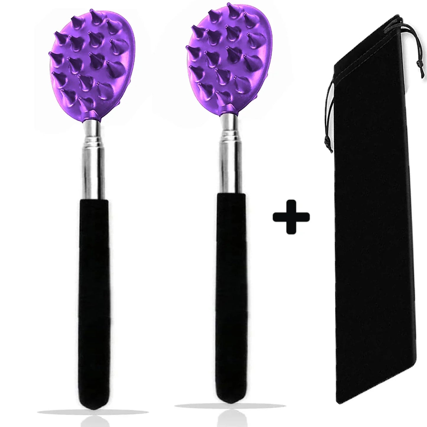 Extendable Cactus Back Scratcher with 1/4-inch & 1/2-inch Spikes, Retractable One-Hand Itch Stick for Men & Women, Durable PVC