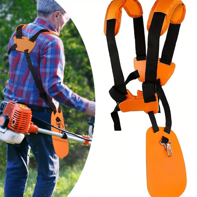 Double Shoulder Strap Lawn Mower Harness Strap Comfort Labor Saving Strimmer Padded Belt for Brush Cutter Trimmer Garden Pruner