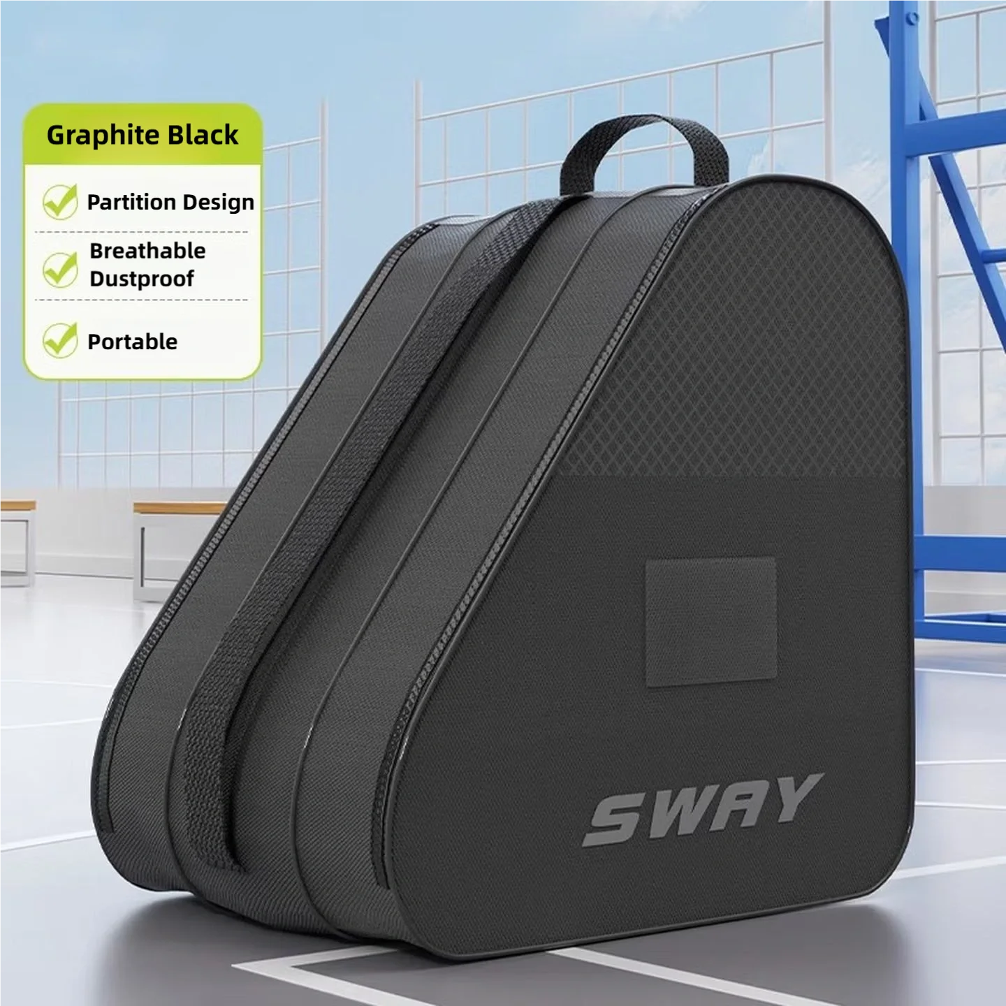 New Ice Skates Storage Bag Inline Skate Bag Top Handle Waterproof Versatile Breathable Accessory with Adjustable Shoulder Strap